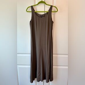 Eileen Fisher Women’s Silk Sleeveless Side Zip Dress Taupe (Size XS)